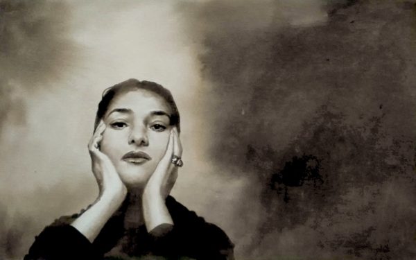 Maria Callas, encre/papier/32cm x18cm.